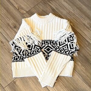 ❄️ H&M Chunky Sweater with Fringes, Sz XS